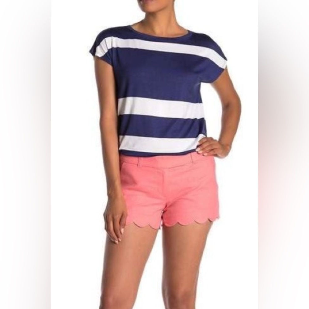 NWT J. By J. Crew Pink Linen Scalloped Shorts, Size 6